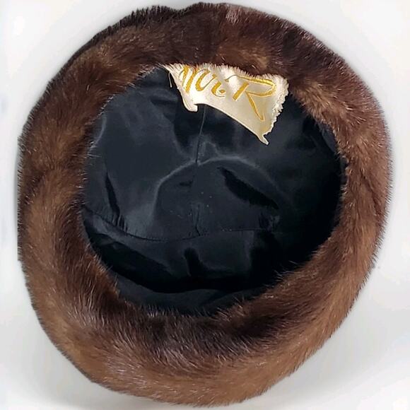 John T Shayne Chicago Mr R Vintage 50s 100% Real Mink Fur Hat w/ Box Brown XS main image 11
